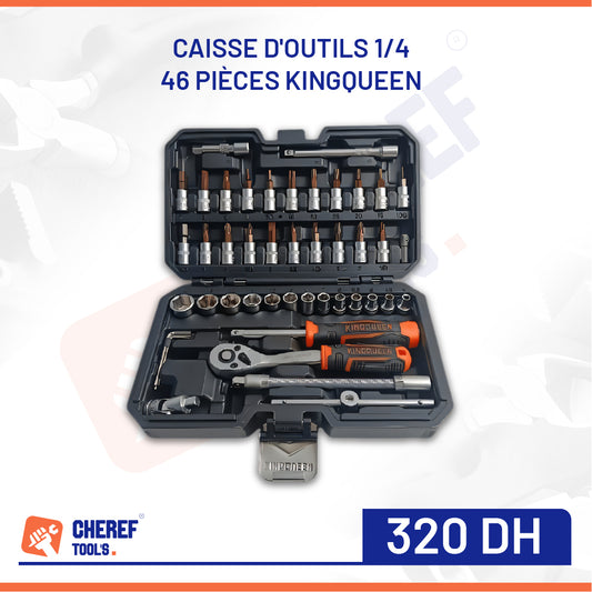 Caisse d'outils 1/4 46 pièces KINGQUEEN