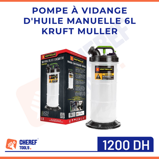 Pompe à vidange d'huile manuelle 6L KRUFT MULLER KM-E65