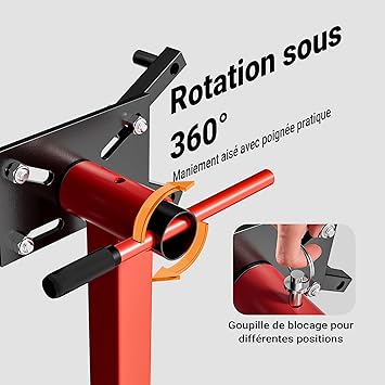 Support moteur rotatif à 4 roues 570kg