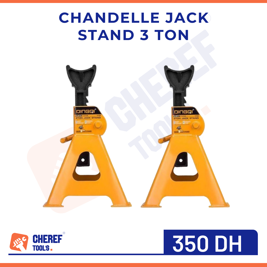 Paire de Chandelles à crémaillère Jack Stand 3 Tonnes DINGQI